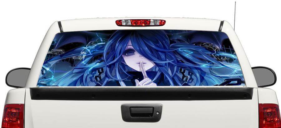 Anime Meisje Cartoon Achterruit Decal Sticker Pick-up Truck SUV Auto 4
