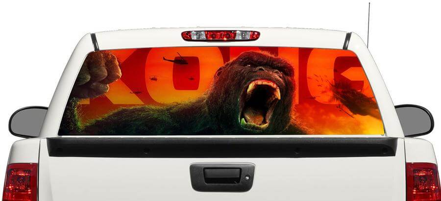 King Kong Geïnspireerde Reusachtige Gorilla Achterruitsticker voor Pickup Truck SUV