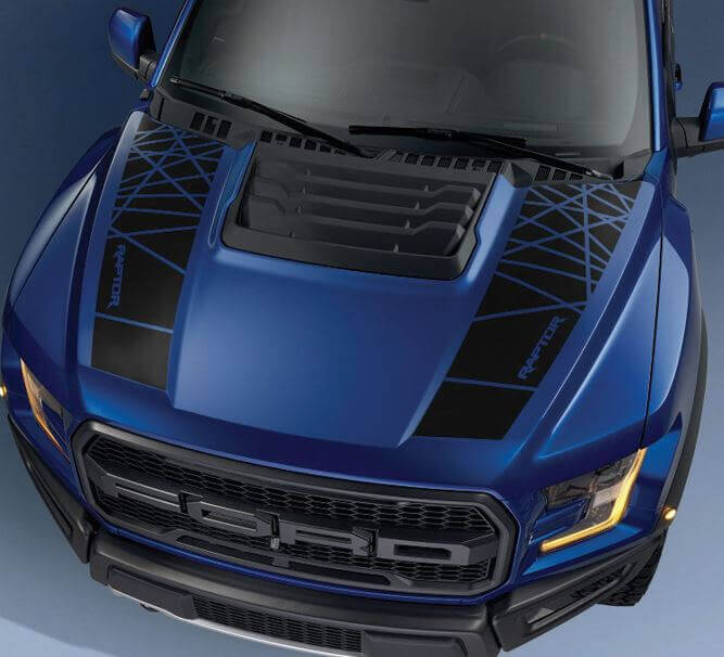 Twin Hood Stripes Grafische Vinyl Decal Kit voor Musclecar Truck