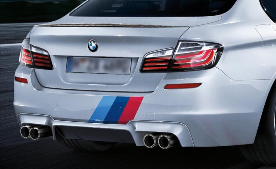 BMW M kleurstrepen Rally achterkofferbak Racing Motorsport vinyl sticker
