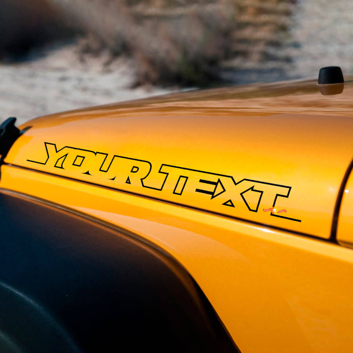 Lettering Motorkap Zijde Vinyl Decal Set voor Jeep Wrangler Rubicon Sahara