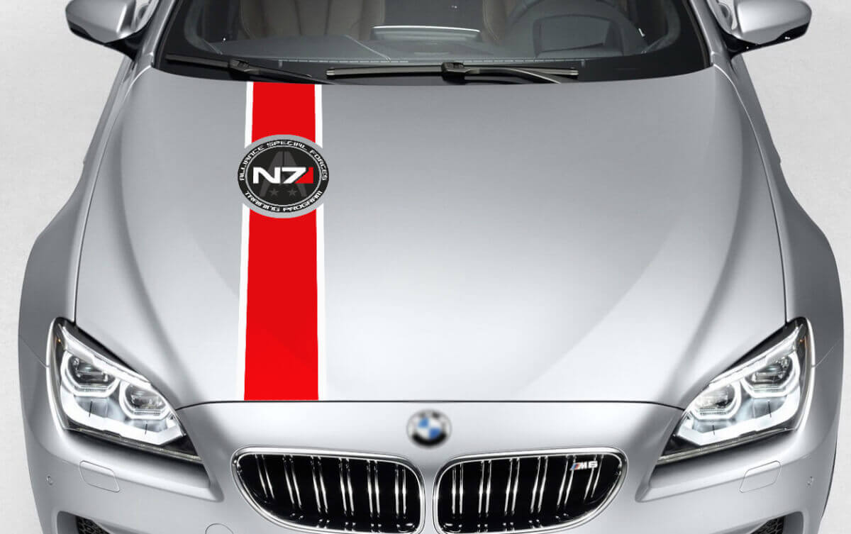 N7 Alliance Special Forces Hood Stripe Vinylsticker voor Auto's