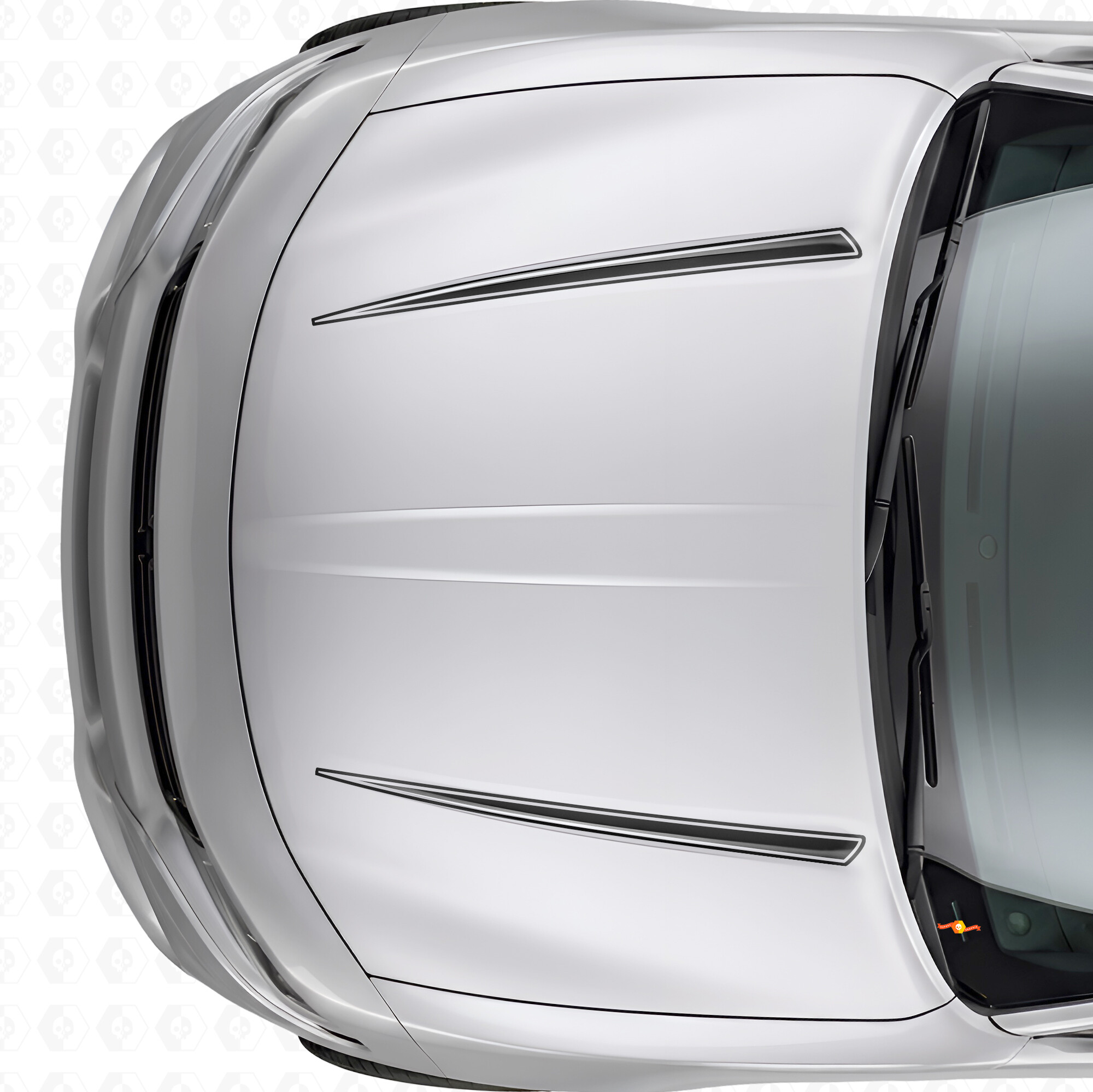 Dubbele Tnin Outline Strepen Motorkap Vinyl Decal Sticker voor Dodge Charger 2015-2026