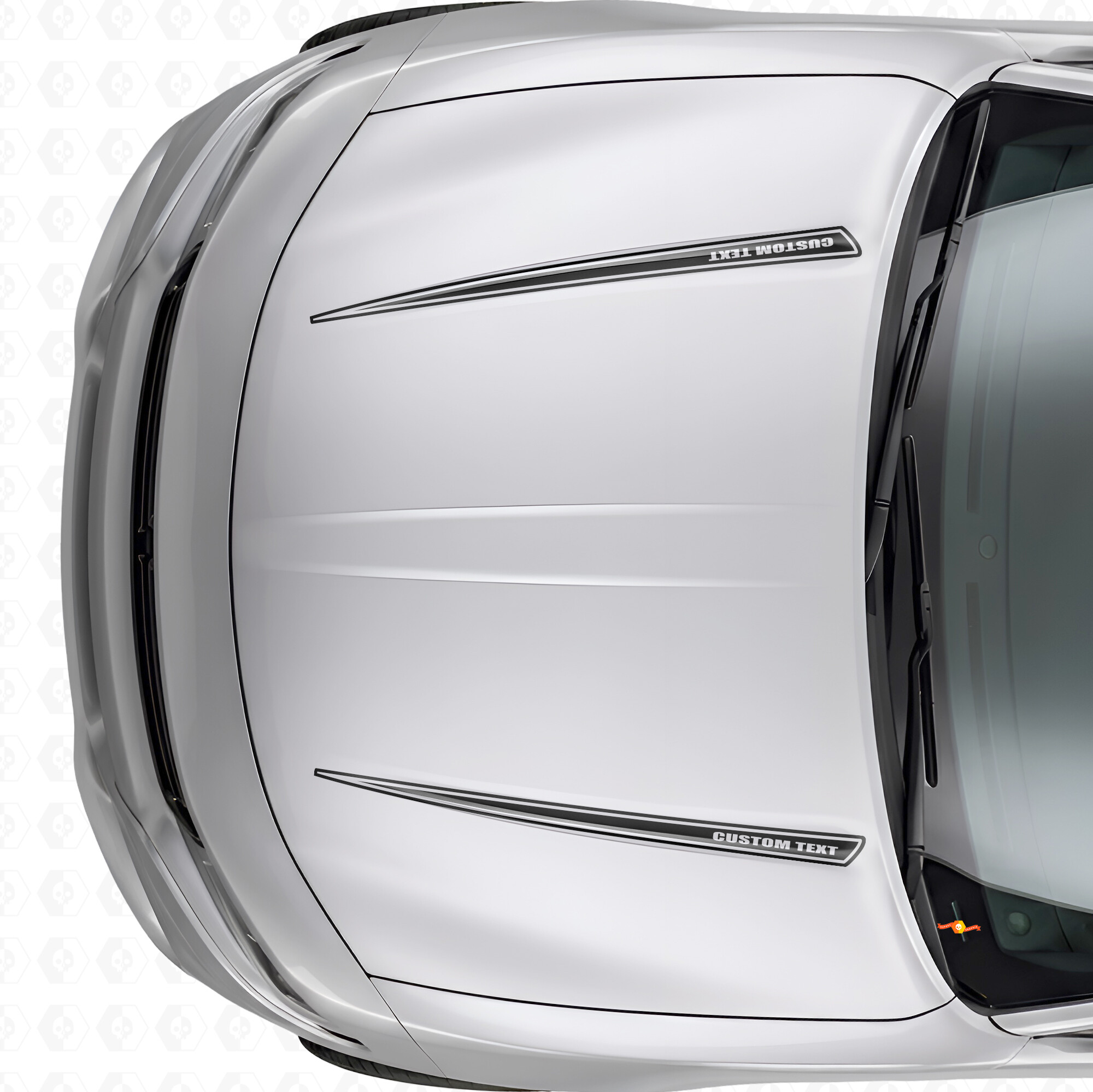 Dubbele aangepaste outline strepen motorkap vinyl sticker voor Dodge Charger 2015-2026