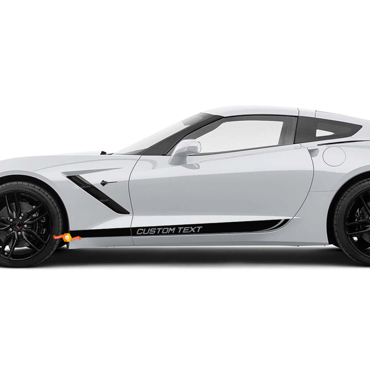 Aangepaste tekst zijdeuren strepen stickers voor Chevrolet Corvette -stickers
