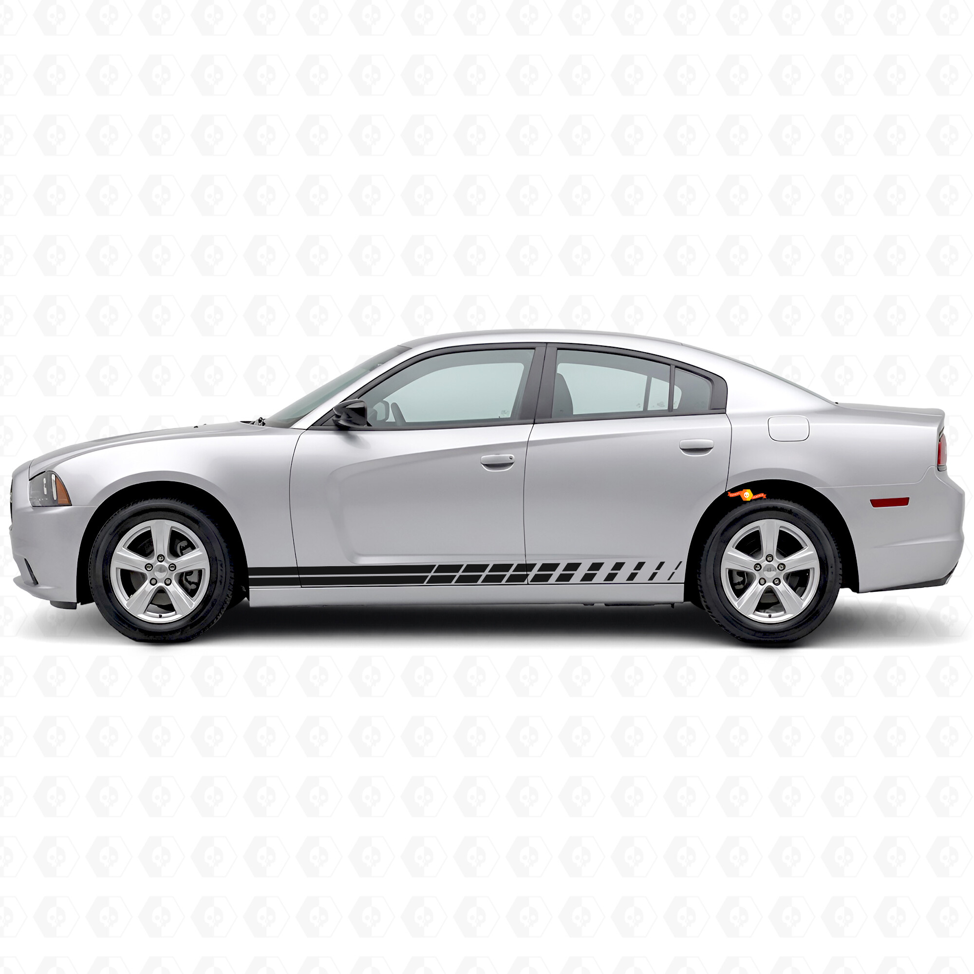 Dubbele Strobe Strepen Zijvinyl Decal Sticker voor Dodge Charger 2011-2014