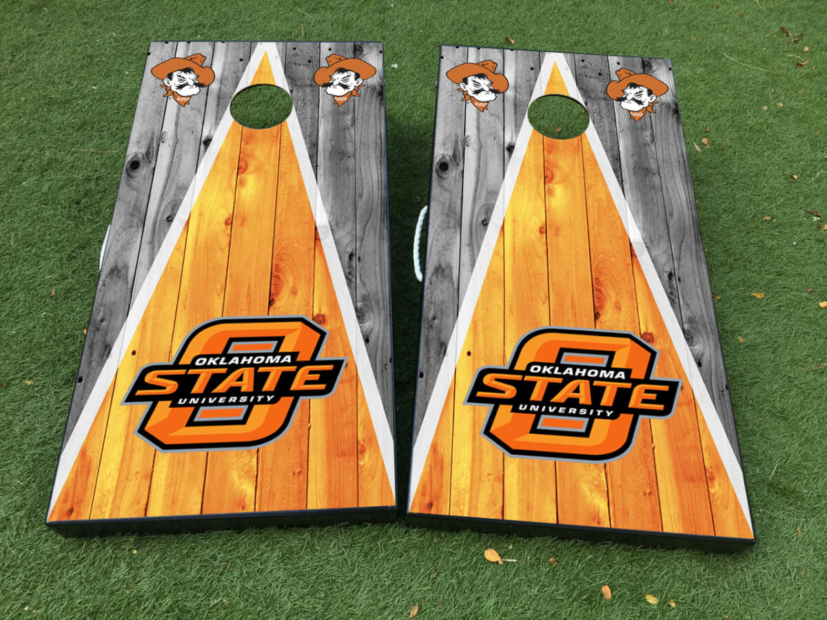 Oklahoma State University Cornhole Board Vinyl Wrap Decal Set