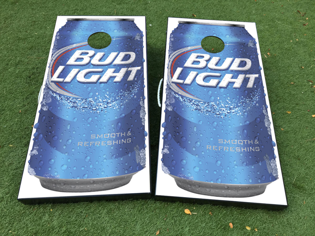 Bud Light Bier Blik Cornhole Board Vinyl Wrap Decal Set