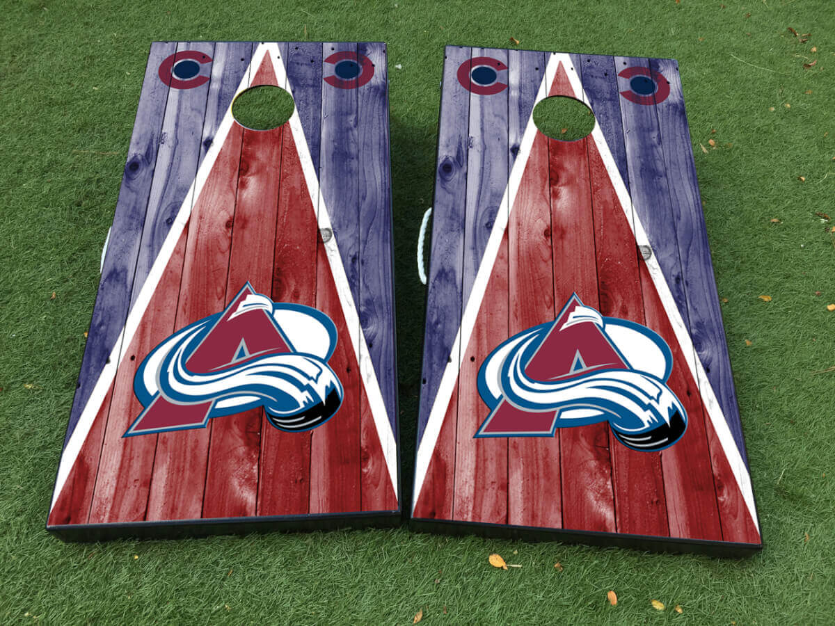 Colorado Avalanche Stijl Cornhole Board Vinyl Wrap Decal Set
