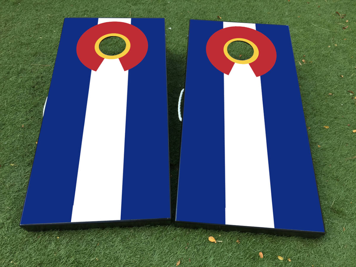 Colorado-vlag Cornhole Board Vinyl Wrap Decal Set