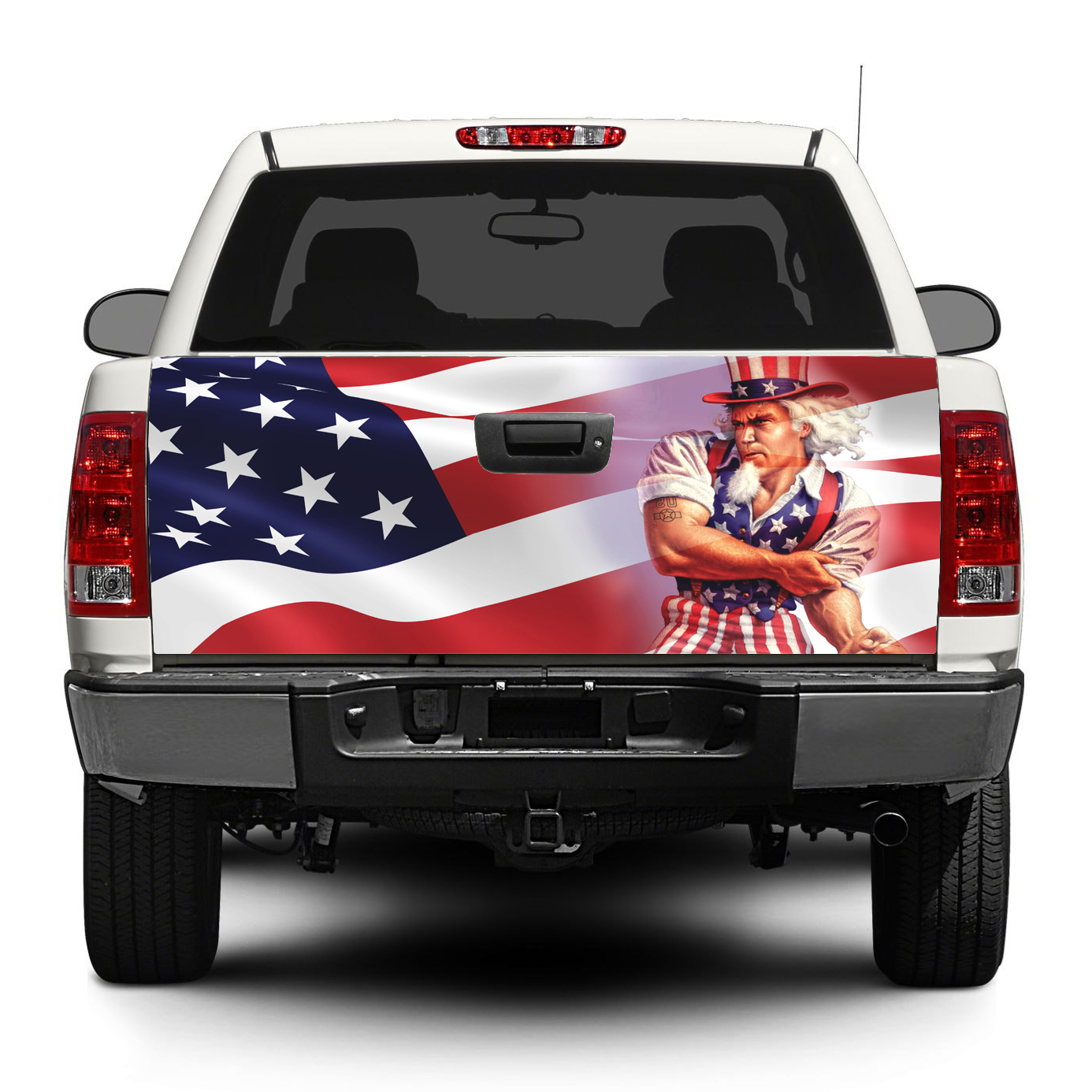 Uncle Sam USA vlag achterklep vinyl decal sticker voor trucks SUV's