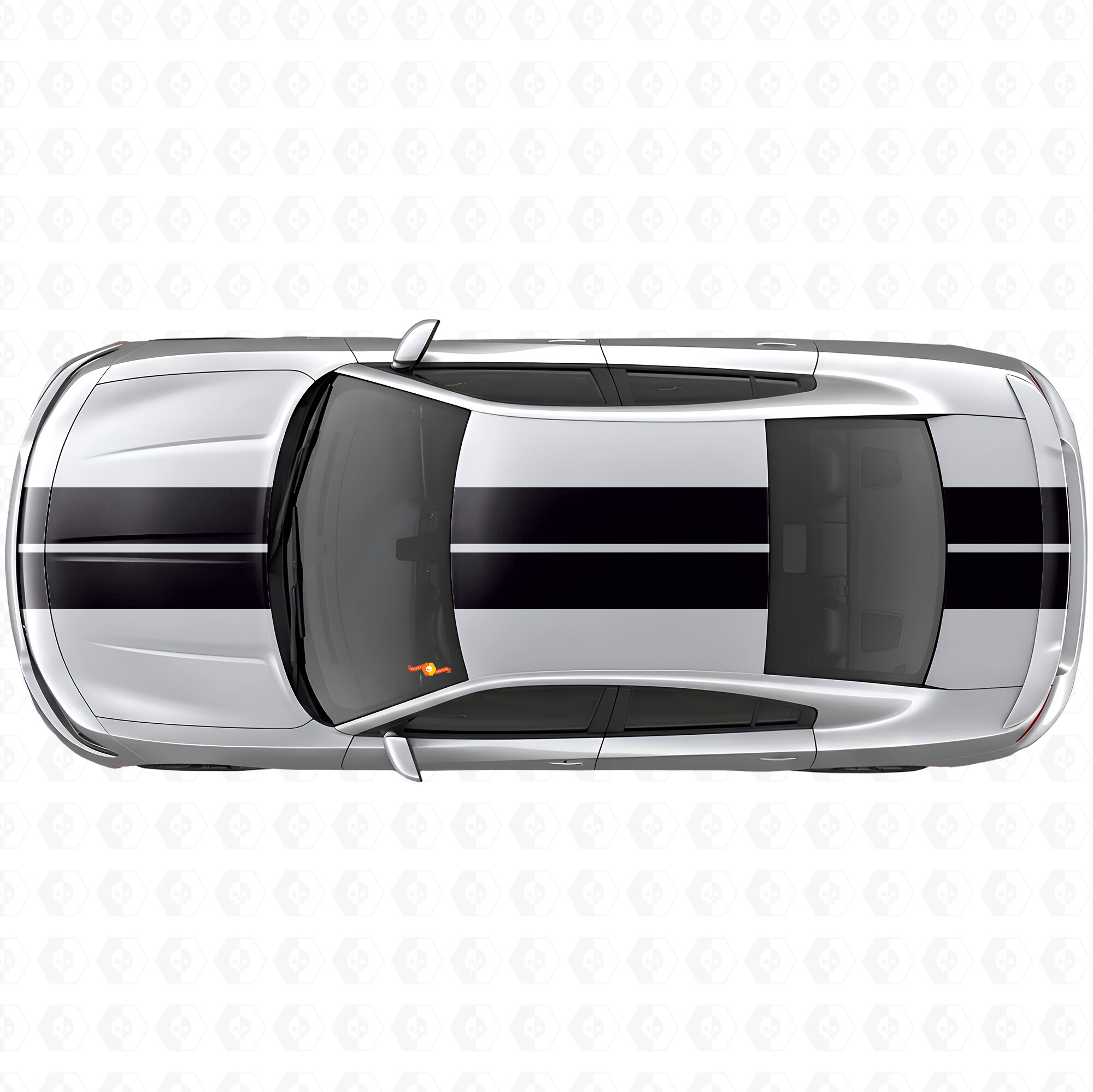 Dubbele Strepen Motorkap Dak Kofferbak Vinyl Decal Sticker voor Dodge Charger