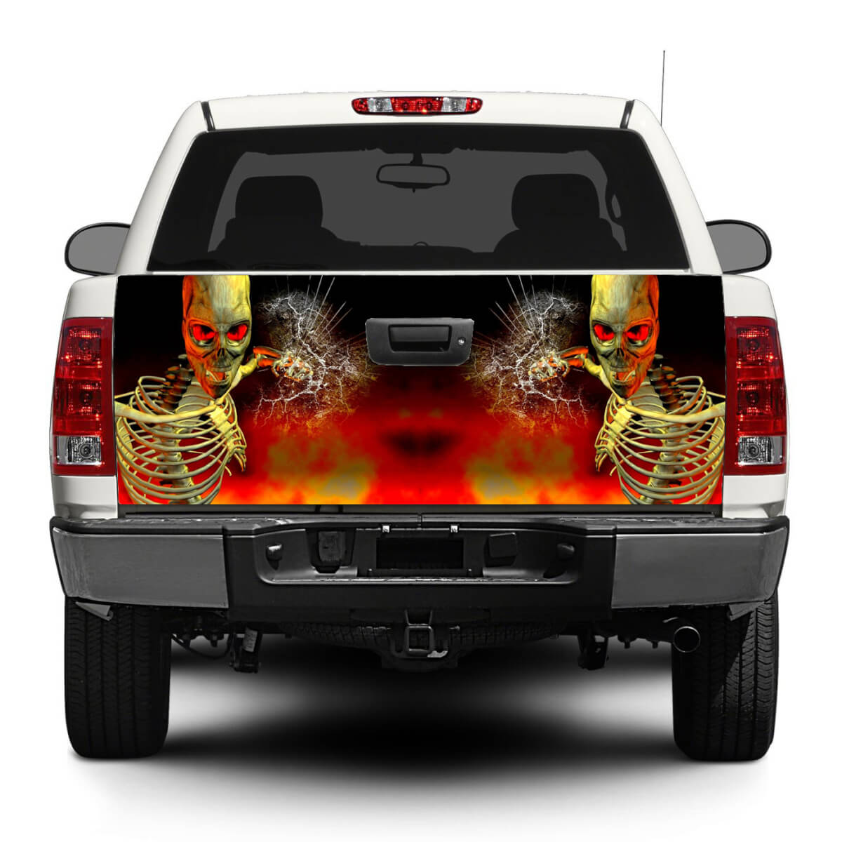 Zombie Schedel skelet gebroken glas Achterklep Sticker Sticker Wrap Pick-up Truck SUV Auto