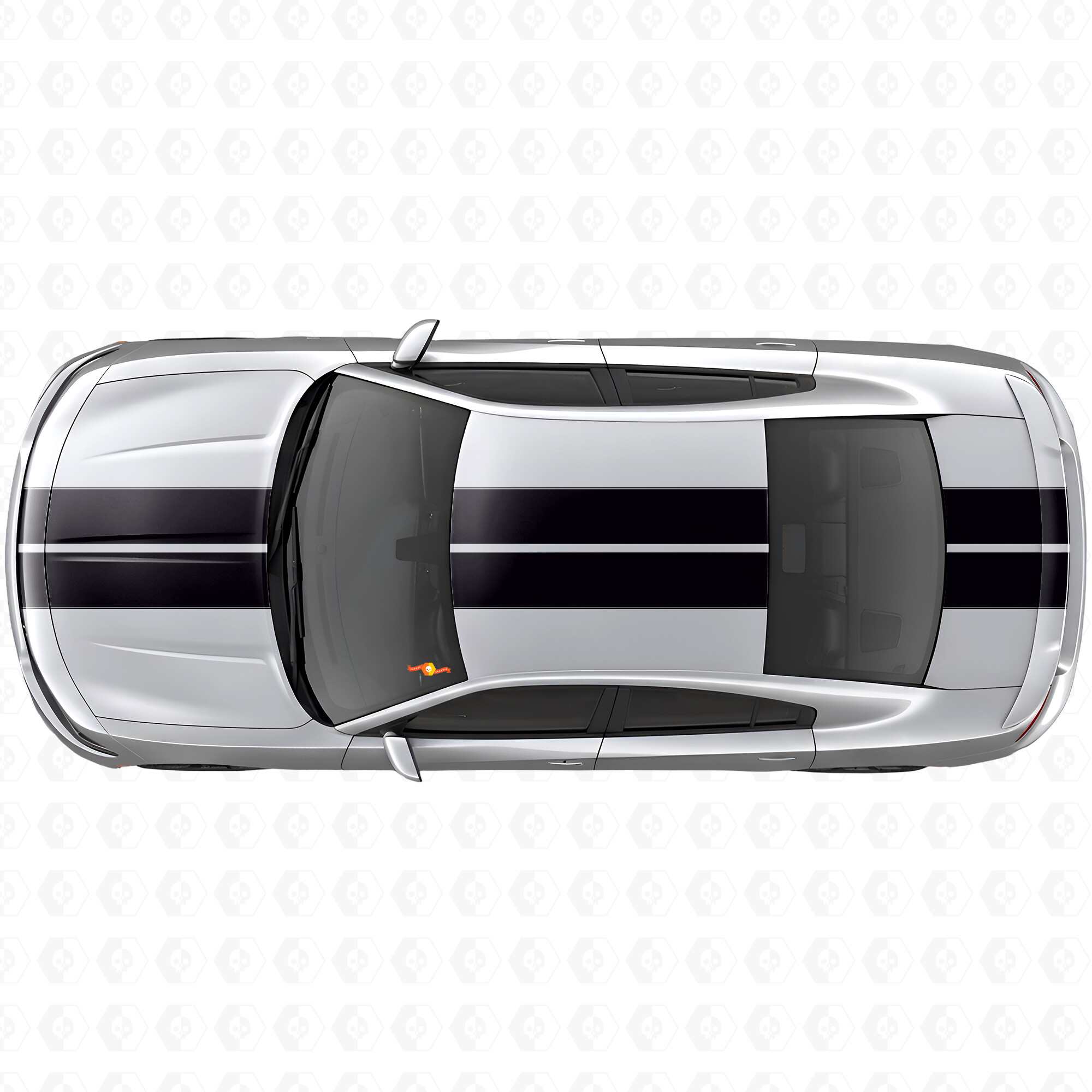 Dubbele Race Strepen Motorkap Dak Kofferbak Vinyl Sticker voor Dodge Charger