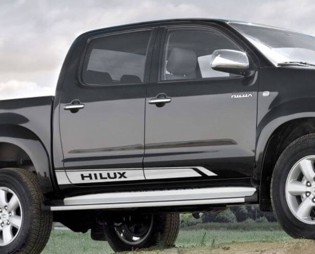 Gescheiden Zijstrips Vinylstickerset voor Toyota Hilux SR5