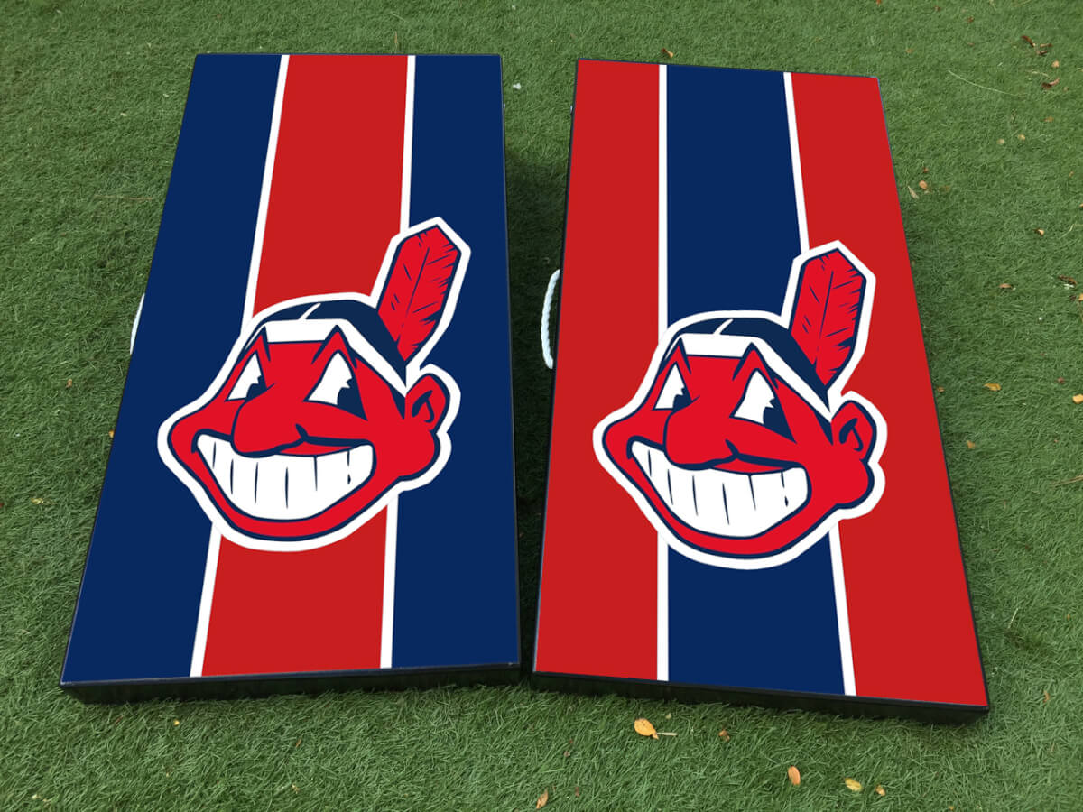 Cleveland Indians Baseball Cornhole Bordspel Sticker Decal VINYL WRAPS met GELAMINEERD
