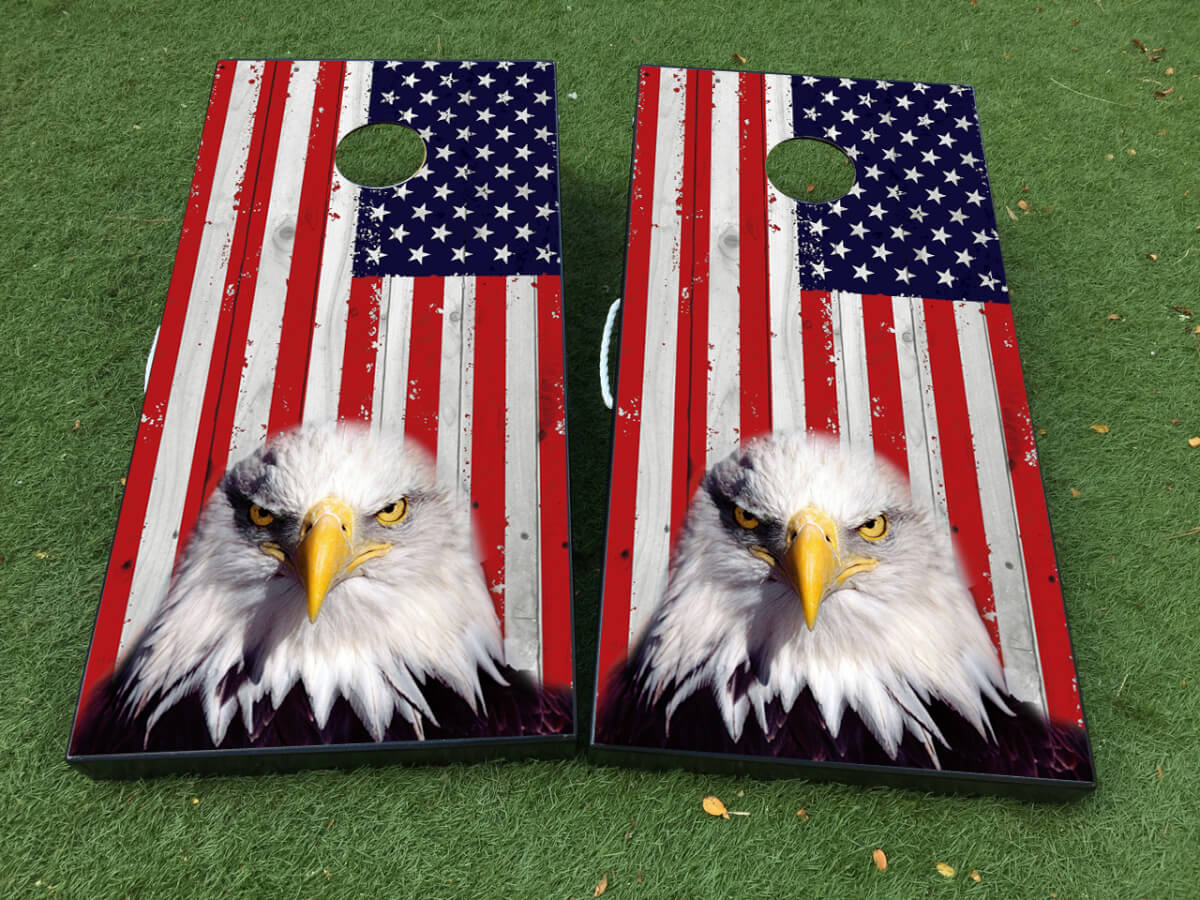 American Eagle USA vlag Cornhole bordspel sticker decal VINYL WRAPS met GELAMINEERD