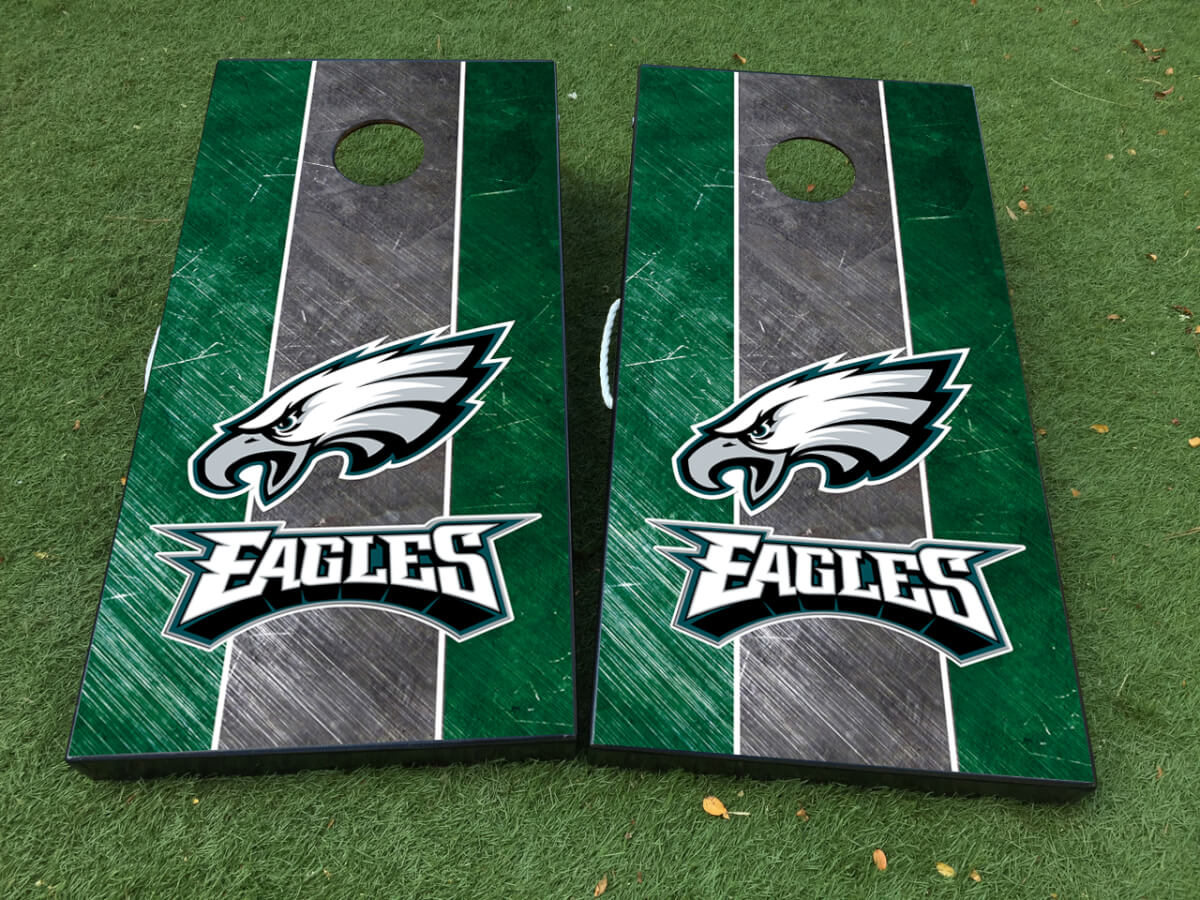 Philadelphia Eagles Football Cornhole Bordspel Strepen Sticker Decal VINYL WRAPS met GELAMINEERD