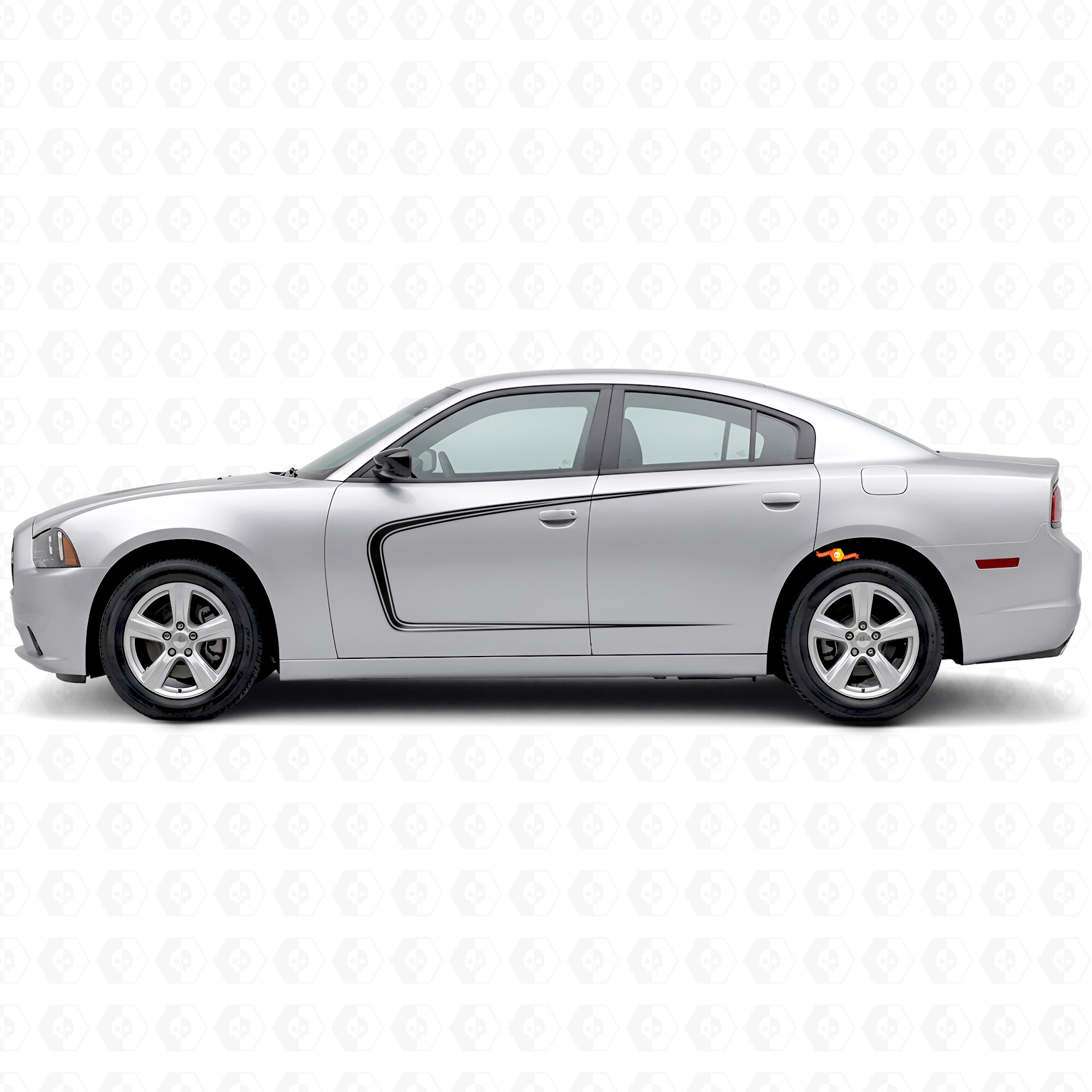 C-Style Outline Strepen Zijvinyl Sticker voor Dodge Charger 2011-2014