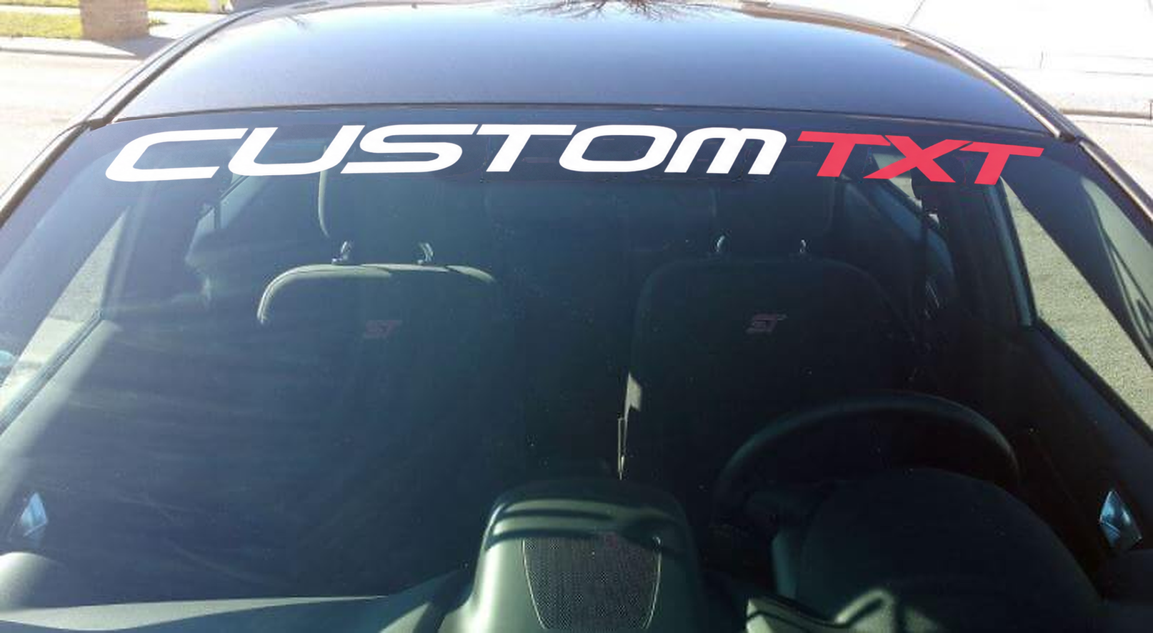 CUSTOM TXT Tweekleurige voorruit vinyl banner sticker voor Musclecar Focus ST Fiesta ST