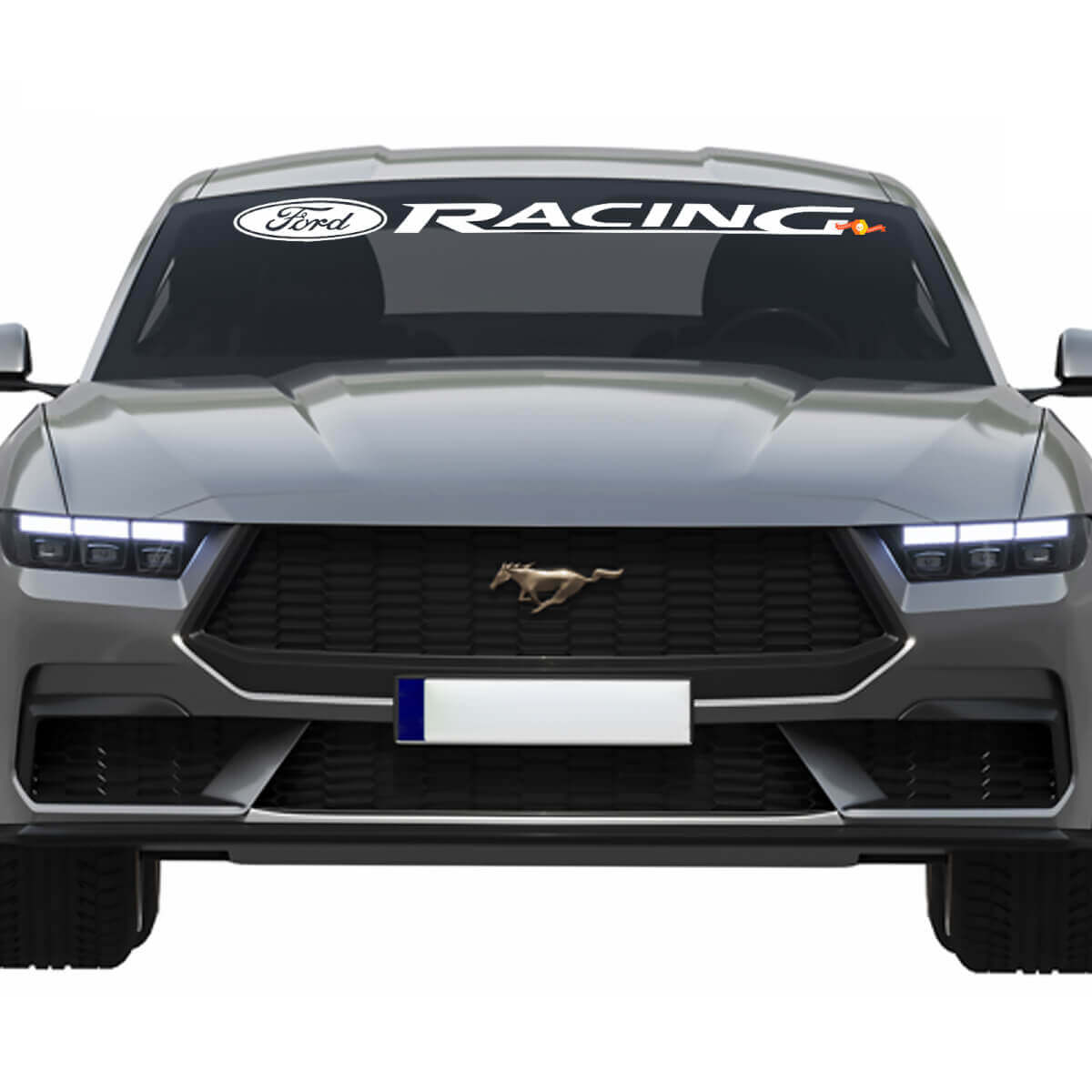 GROOT- DIE CUT FORD Racing Mustang Wind Shield Die Cut Vinyl Sticker Decal RC085
