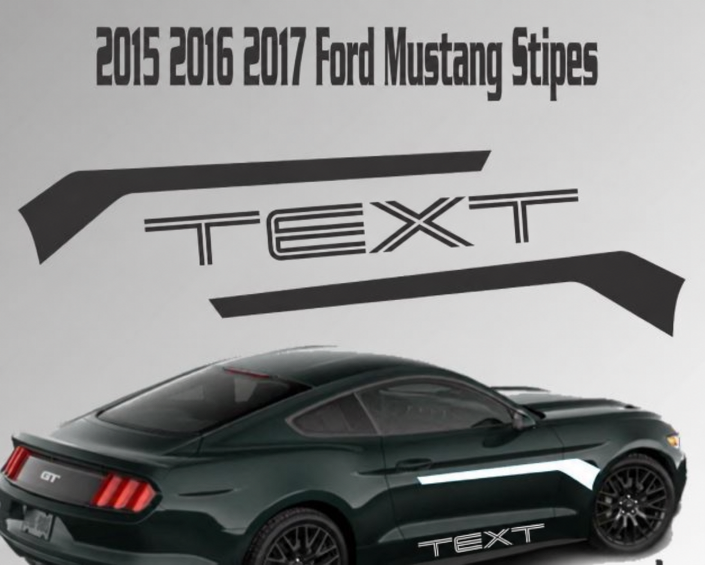Aangepaste Tekst Racing Stripe Vinyl Decal Sticker GT 5.0 Coyote Kit voor Musclecar Musclecarmodel 2015-2017