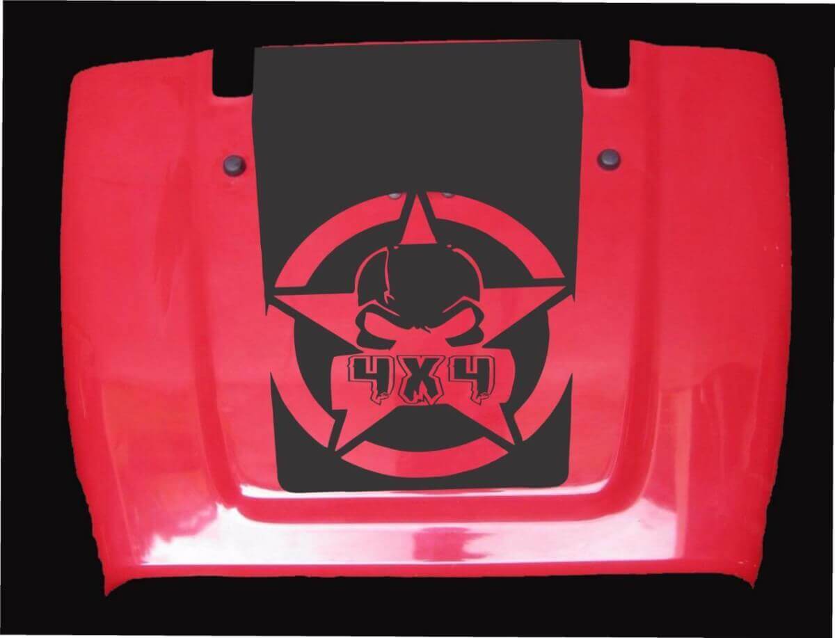 Gas Mask 4x4 Motorkap Vinyl Sticker voor Jeep Wrangler LJ TJ JK JKU