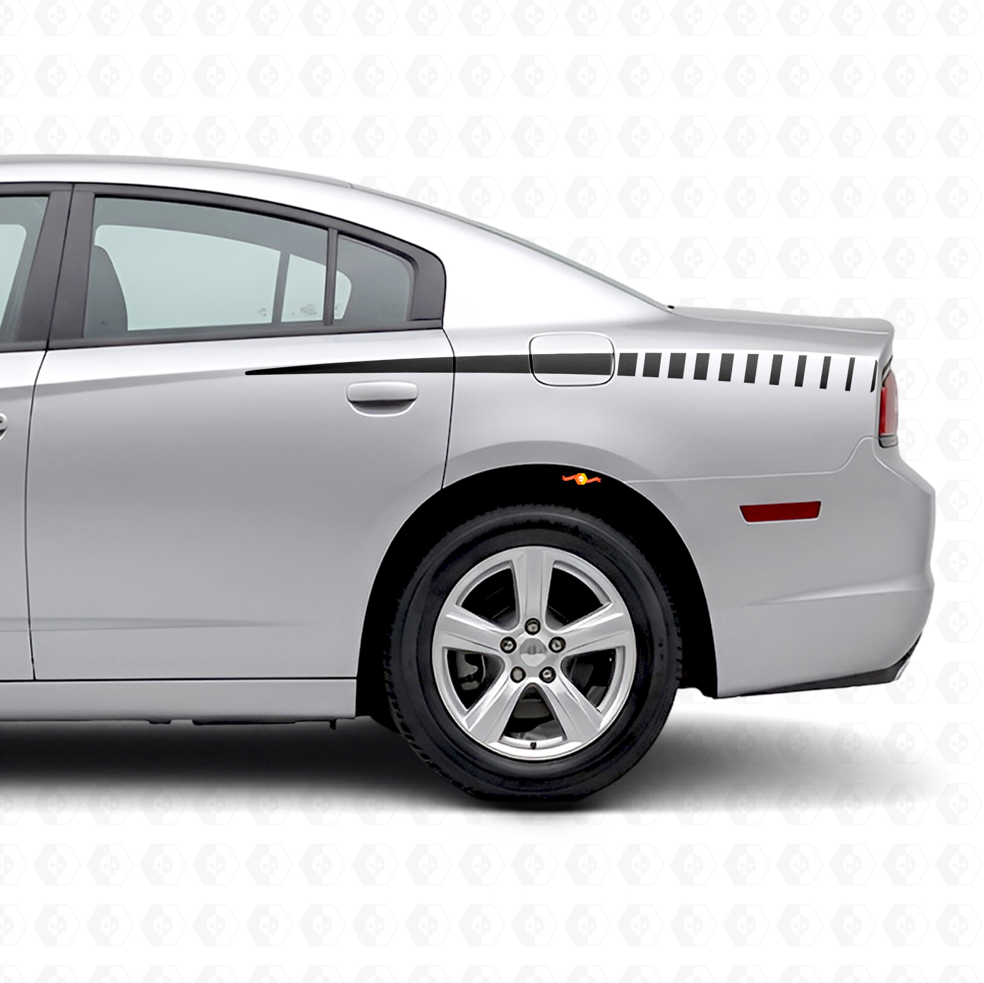 Conische Stroboscoop Strepen Zijvinyl Sticker voor Dodge Charger 2011-2014