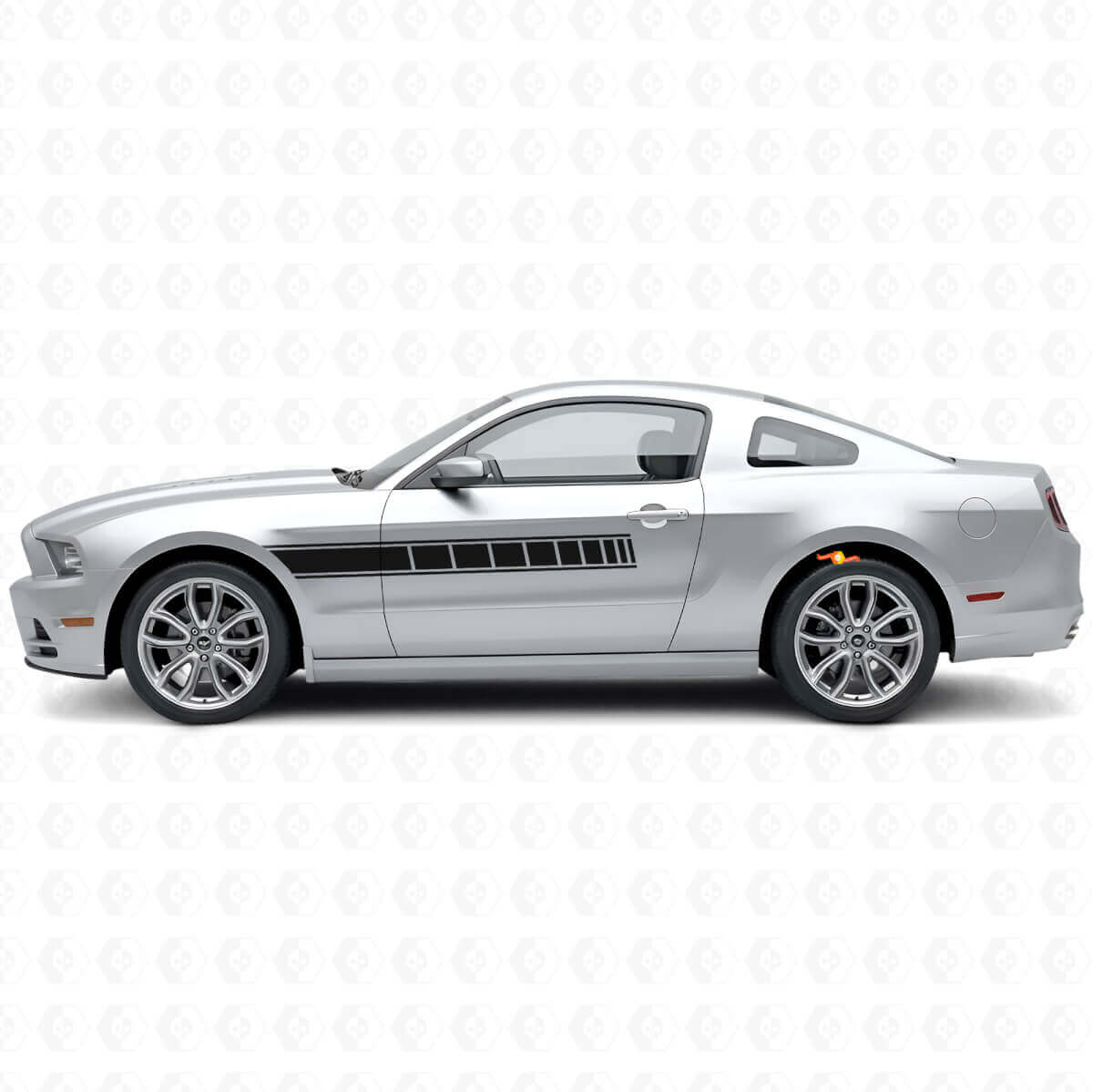 Checker Side Stripes Vinyl Decal Kit voor Musclecar Musclecarmodel 2010-2014