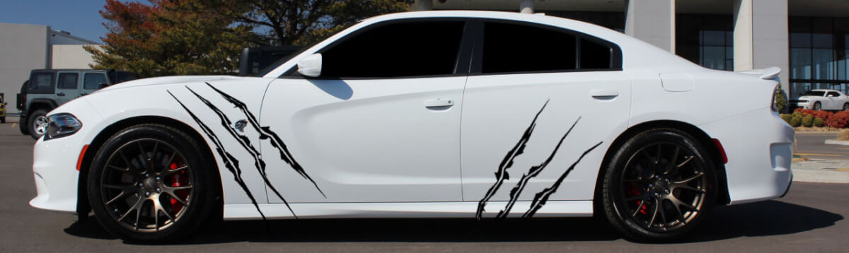 Cat Scratch Rip Tear Zij Vinyl Decal Paar voor Muscle Cars