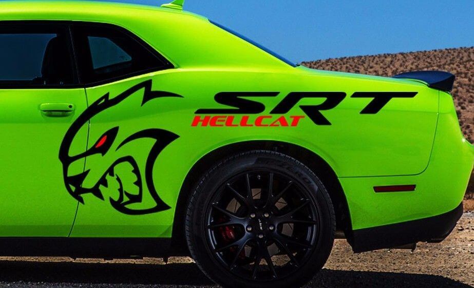 SRT Hellcat Style Quarter Panel Vinyl Decal Kit voor Dodge Challenger
