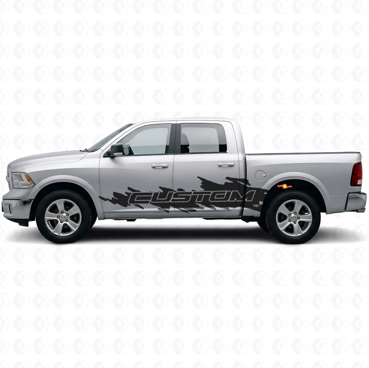 Custom Lettering Splash Style Zijvinyl Decal Kit voor Dodge Ram Truck