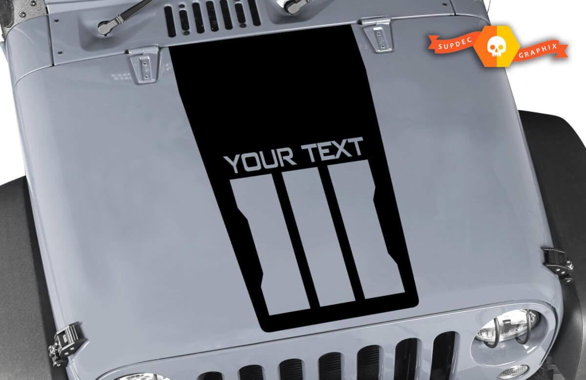 Custom Black Ops-stijl Hood Blackout Vinyl Sticker voor Jeep Wrangler