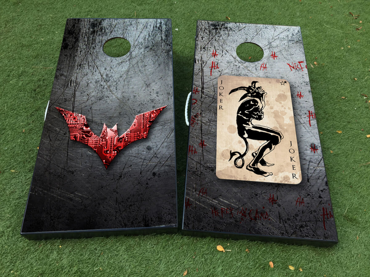 Batman en Joker Thema DC Comics Cornhole Board Vinyl Wrap Decal Set