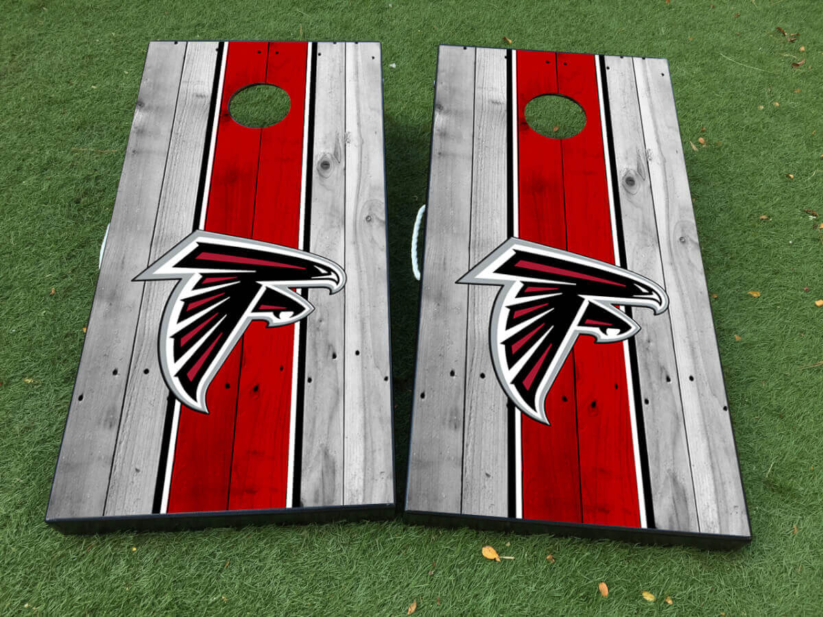 Atlanta Falcons Stijl Cornhole Board Vinyl Wrap Decal Set