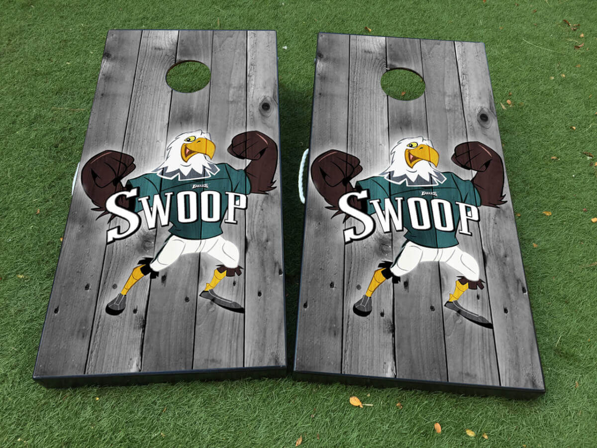 Philadelphia Eagles Swoop Football Cornhole Bord Vinyl Wrap Decal Set
