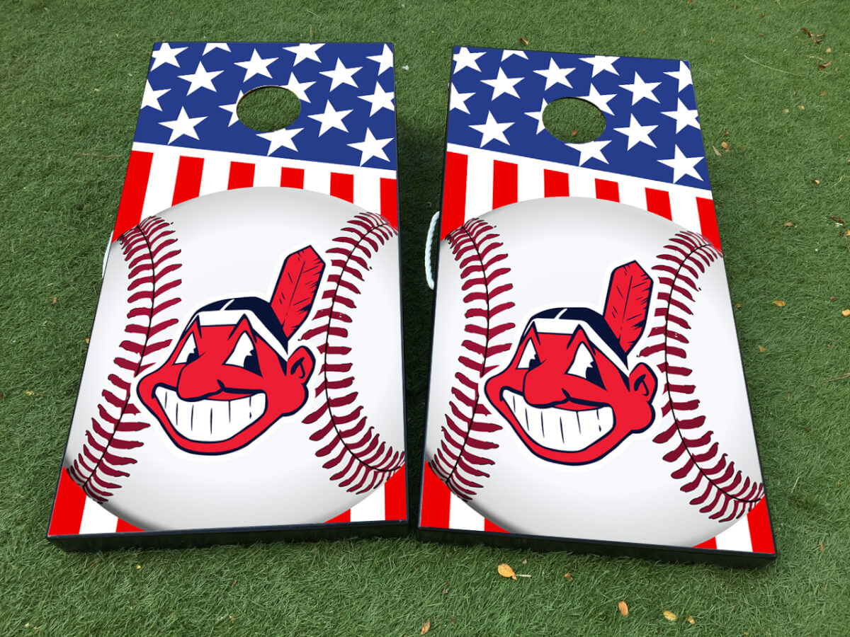Cleveland Indians Honkbal Cornhole Bord Vinyl Wrap Stickerset