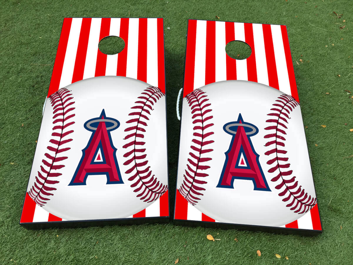 Los Angeles Angels Honkbal Cornhole Board Vinyl Decal Wrap Set