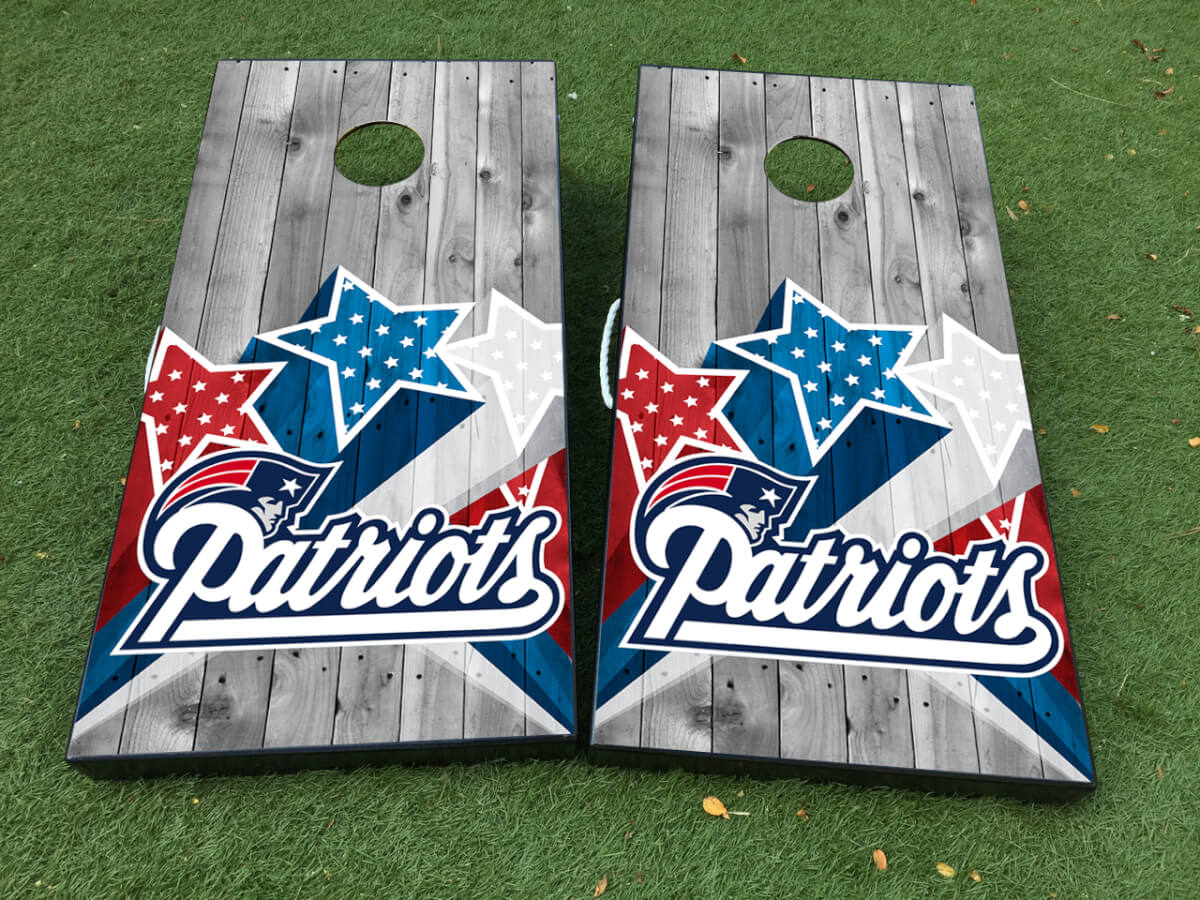 Patriots Football-geïnspireerde Cornhole Board Vinyl Wrap Decal Set