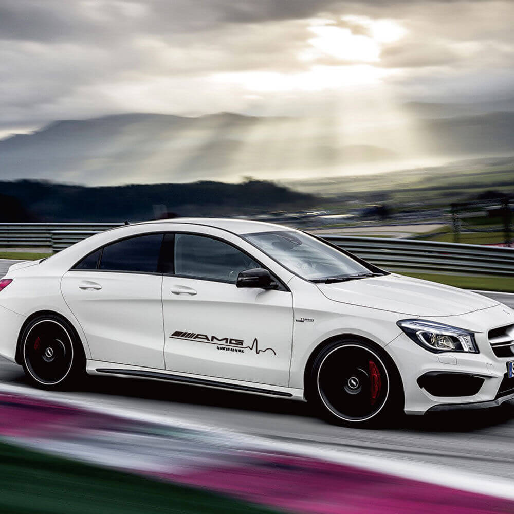 2 stuks 31 inch voor Mercedes Benz AMG Logo Zijdeurstickers Stickers -3 kleuren
