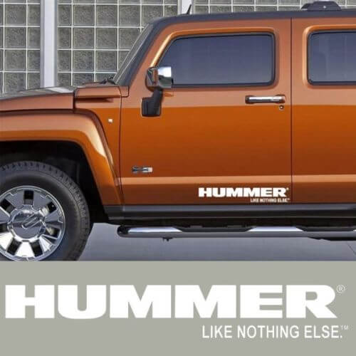 2X HUMMER H3 H2 H1 zij rok vinyl carrosserie sticker grafische embleem logo
