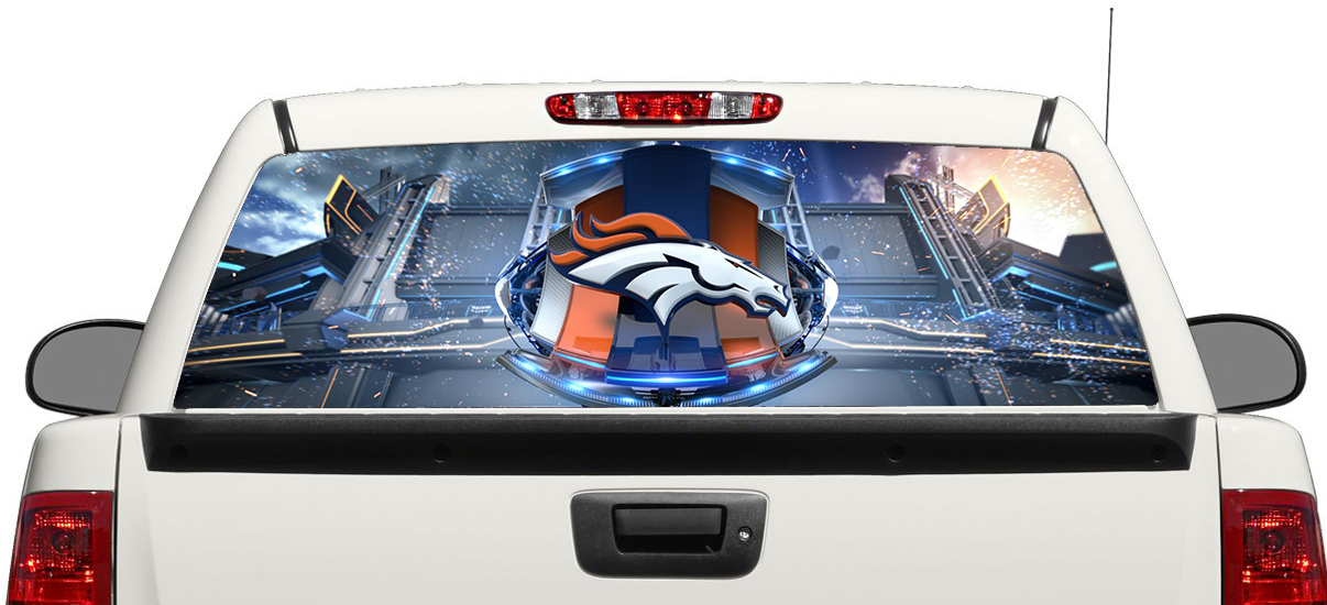 Denver Broncos Voetbal Achterruit Decal Sticker Pick-up Truck SUV Auto 3