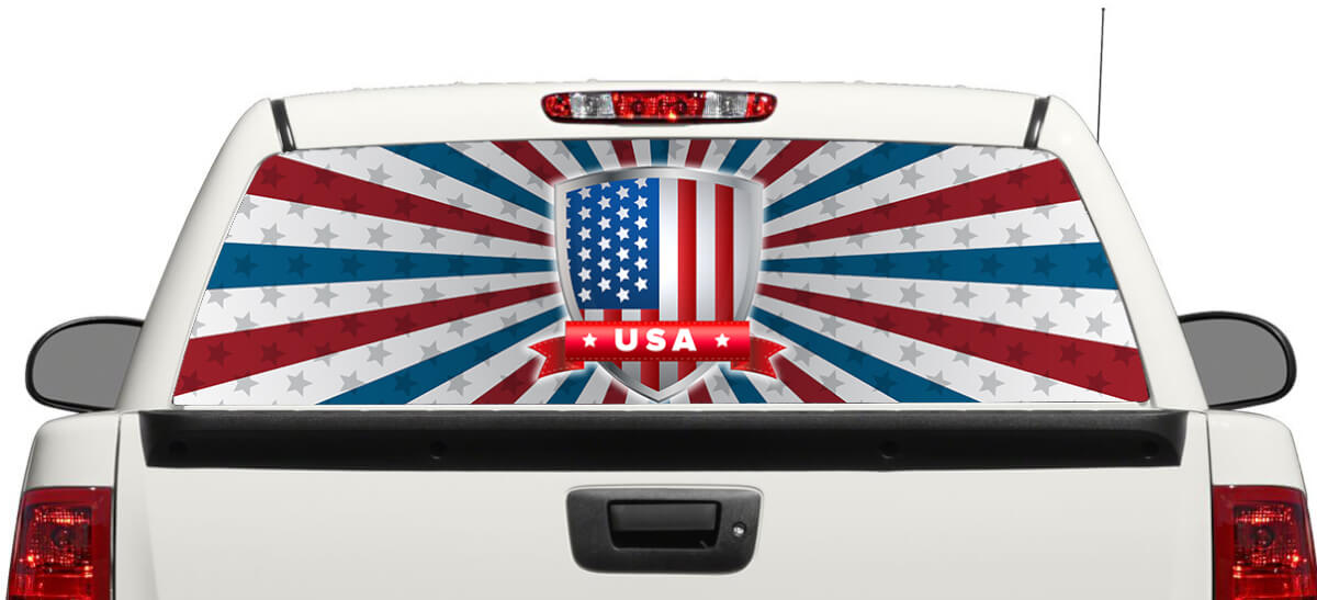 Amerikaanse Vlag USA Achterruit Decal Sticker Pick-up Truck SUV Auto 3