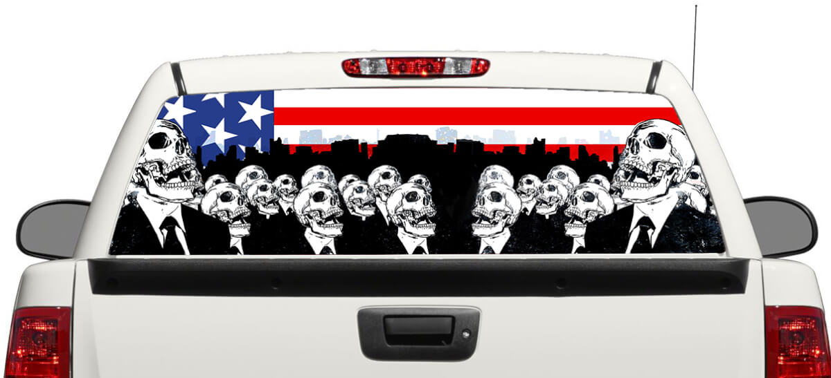 Amerikaanse vlag zombies dood achterruit sticker sticker pick-up truck SUV auto 3