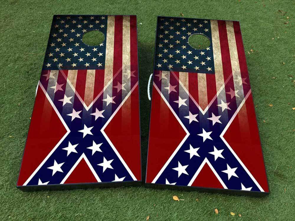General Lee Stijl Amerikaanse Vlag Cornhole Board Wrap Decal Set
