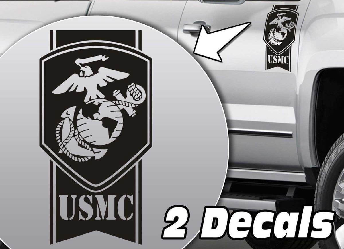 USMC-stijl Eagle Globe Anchor truckbedzijvinylset voor pickuptrucks