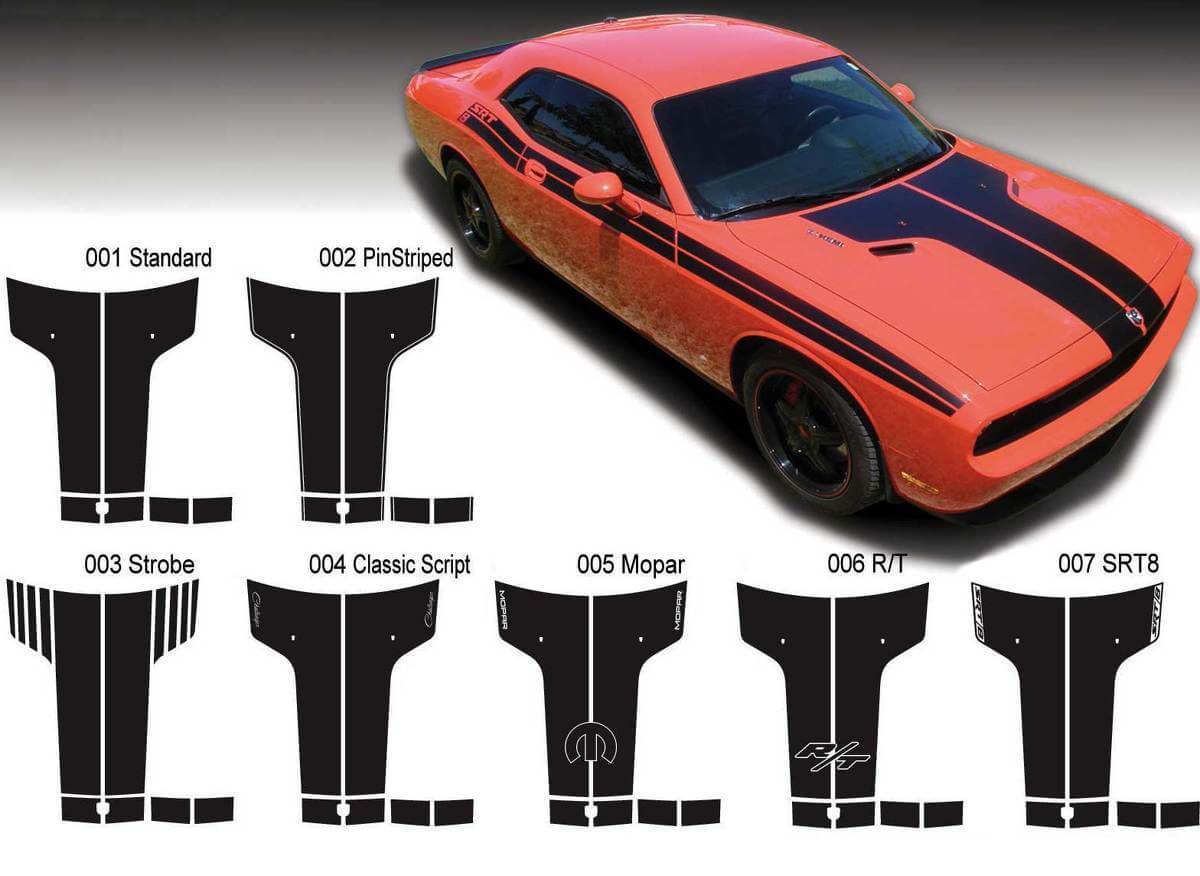 Dodge Challenger Hood T-sticker Sticker Hood-afbeeldingen passen op modellen 09-14