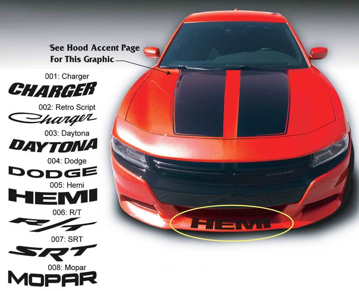 Aangepaste VOOR spoiler vinyl decal voor Dodge Charger Daytona 2015-2016