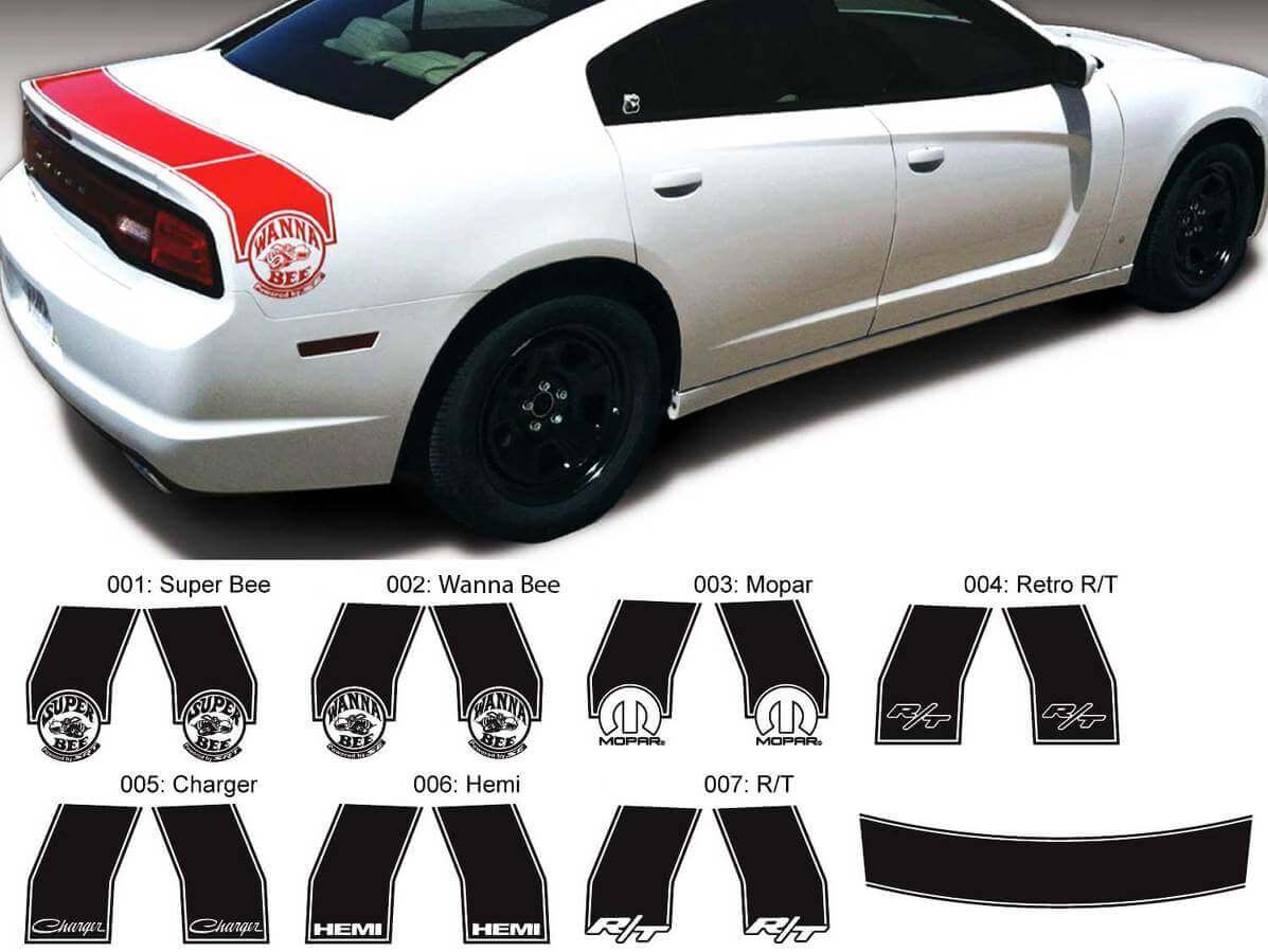 Bee Band Vinyl Decal Kit Achterzijde voor Dodge Charger 2011-2014