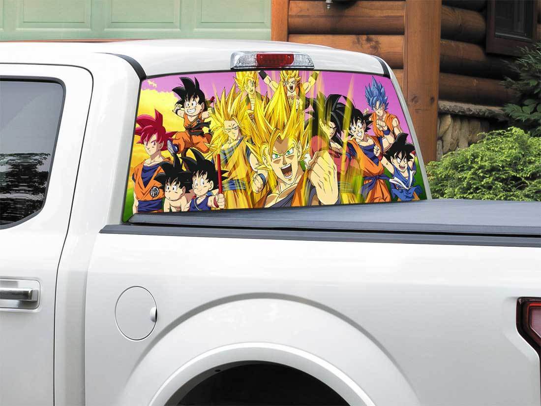 Anime Dragon Ball-Z Gogeta Goku Super-Saiyan Super-Saiyan-3 Vegito Achterruit Sticker Sticker pick-up Truck SUV Auto elke maat